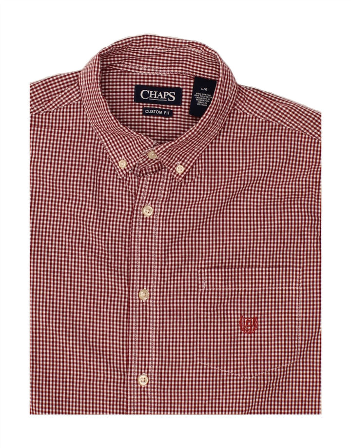 CHAPS Mens Custom Fit Shirt XL Red Gingham Cotton Vintage Chaps and Second-Hand Chaps from Messina Hembry 