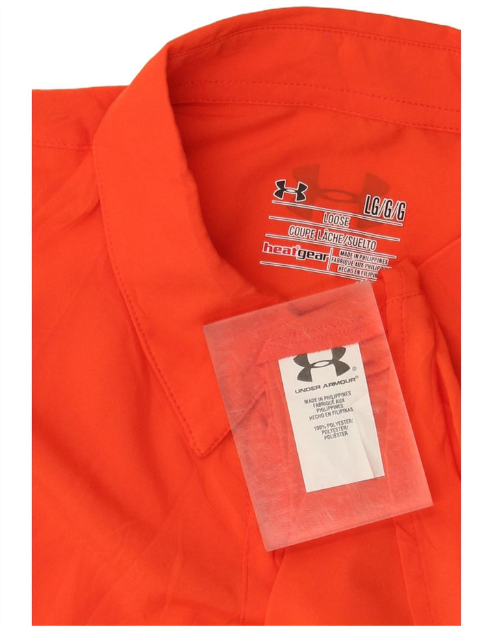 UNDER ARMOUR Camisa de manga corta Heat Gear para hombre Poliéster naranja grande