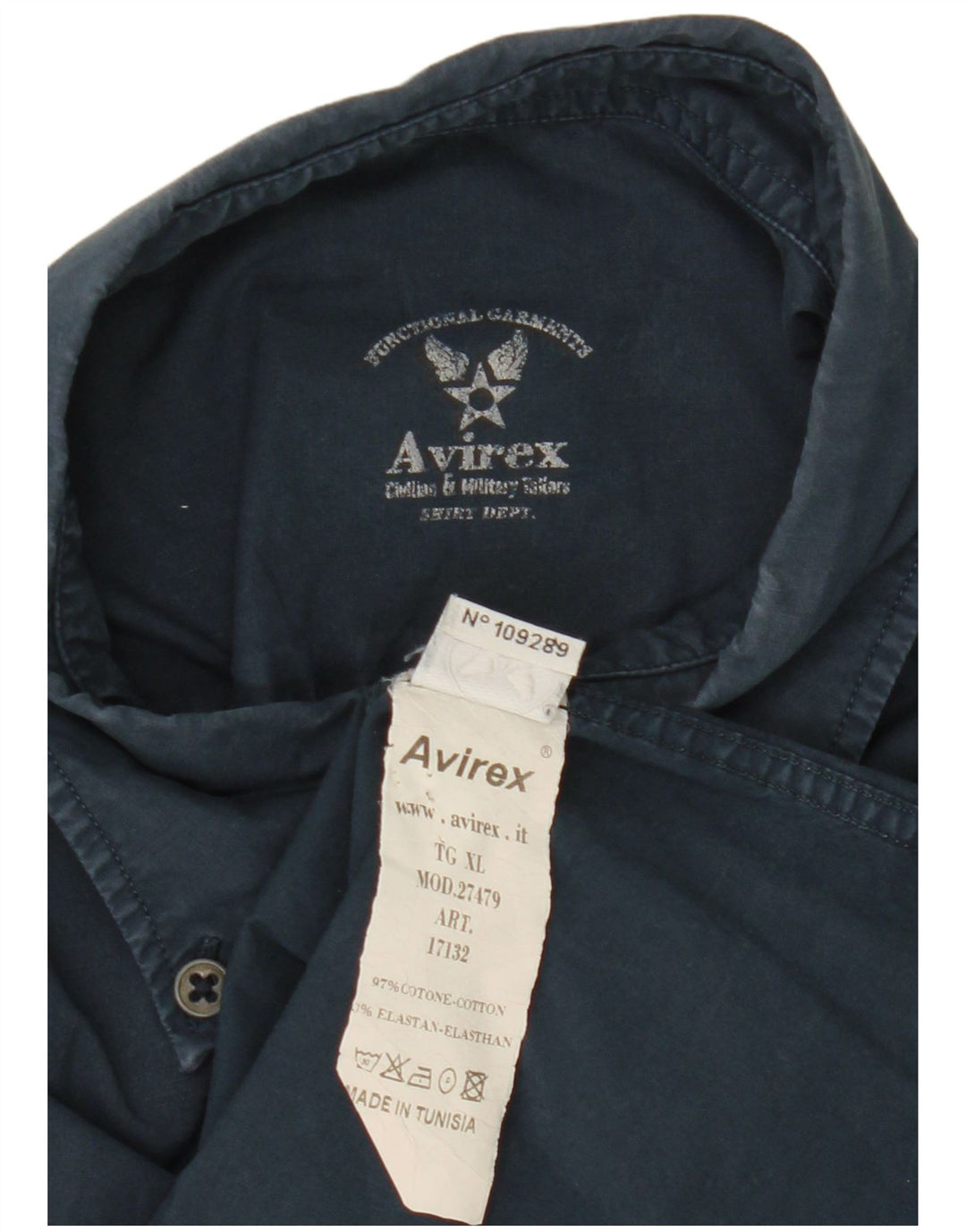 Camisa Avirex Hombre XL Azul Marino Algodón