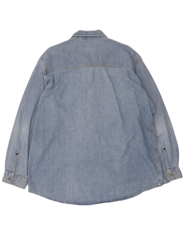 Replay Camisa vaquera de corte regular para hombre 2XL Algodón azul