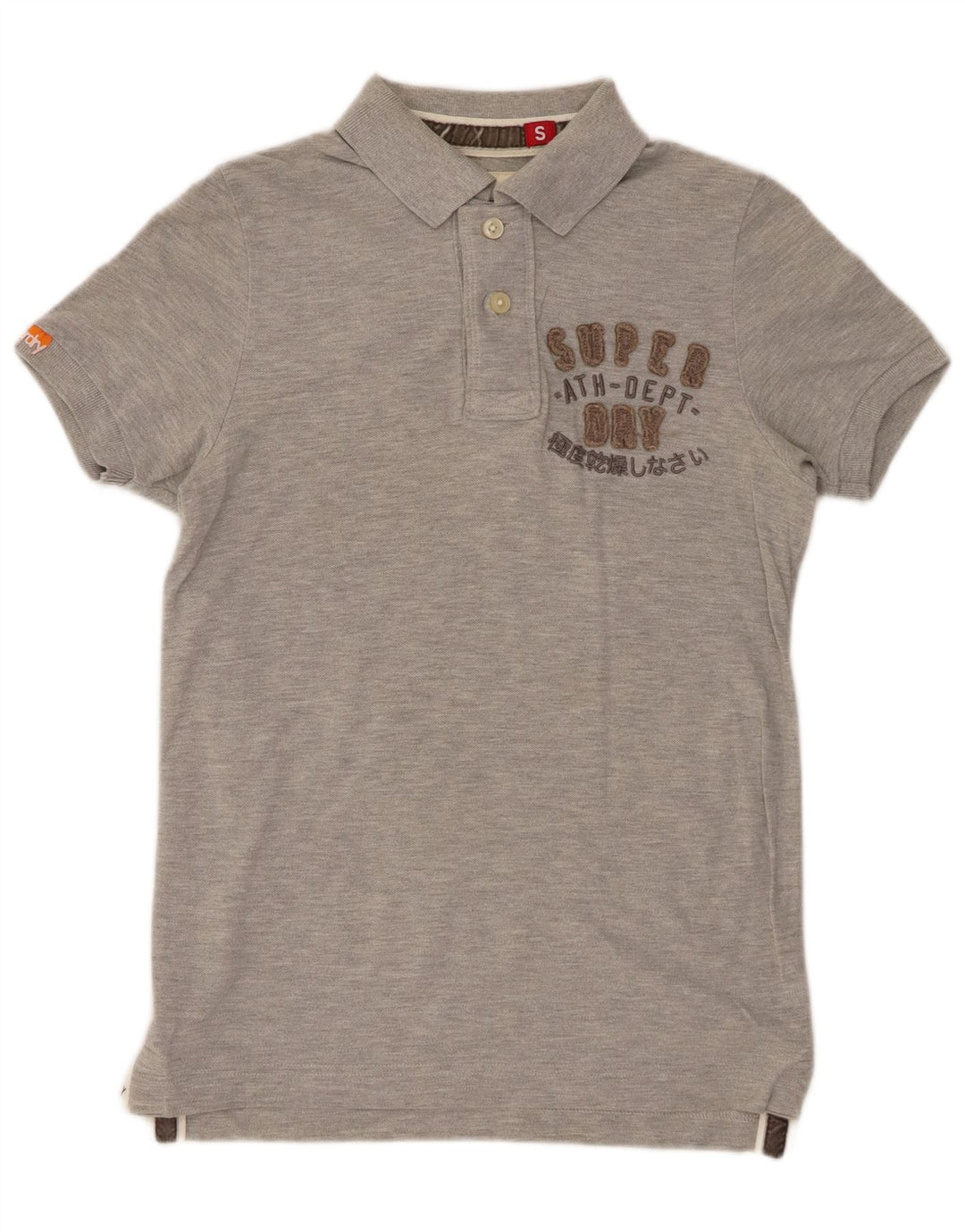 SUPERDRY Polo gráfico para hombre pequeño gris moteado