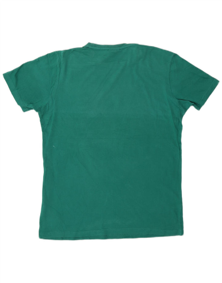 Ellesse Hombre Camiseta Gráfica Top Algodón Verde Medio