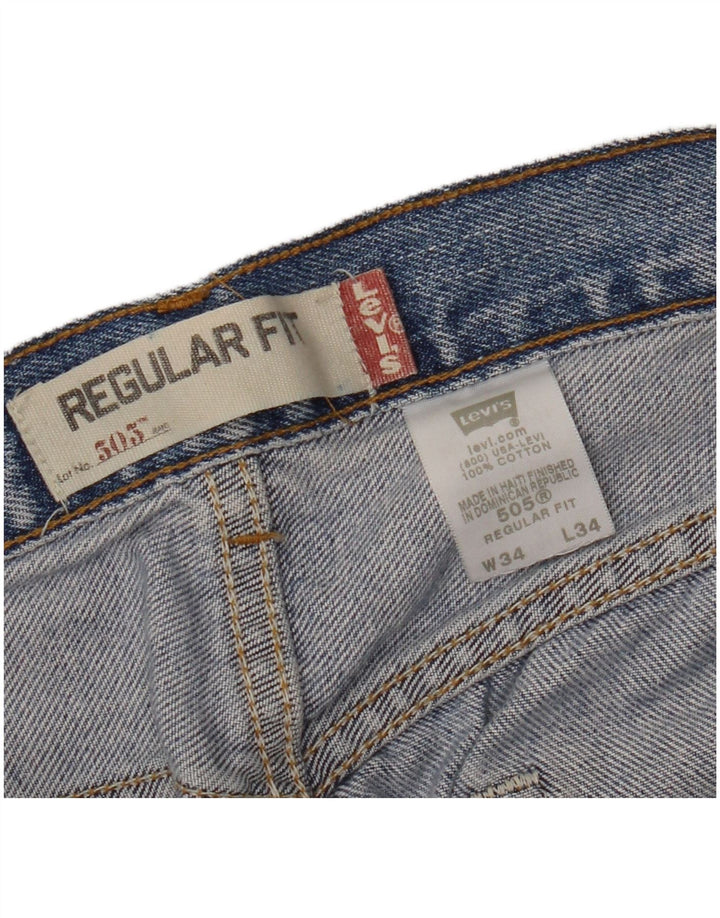 LEVI'S Vaqueros rectos de corte regular 505 para hombre W34 L34 Azul