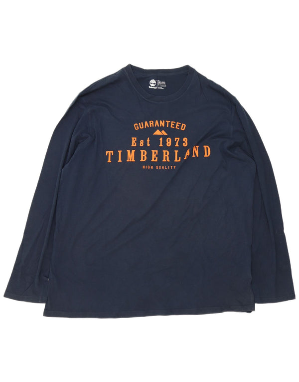 Timberland Top gráfico de corte regular para hombre, manga larga, 3XL, algodón azul marino