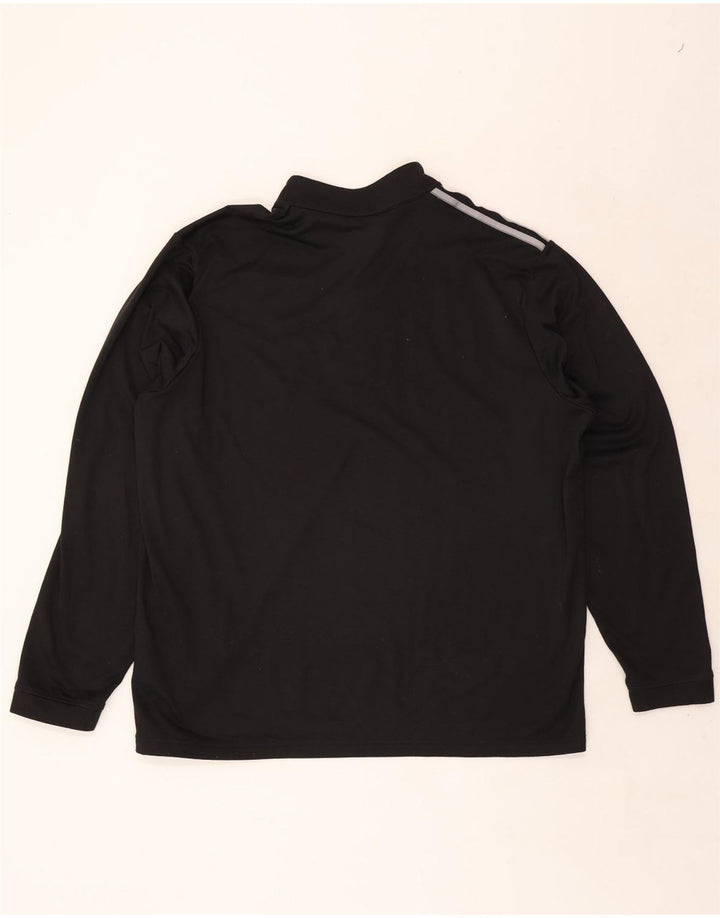 Adidas Hombre Zip Neck Jersey Chándal Top XL Poliéster Negro