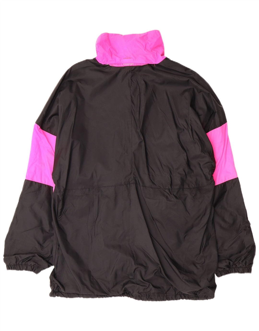 VINTAGE Chaqueta Anorak con capucha para hombre Reino Unido 38 Poliamida en bloque de color negro medio