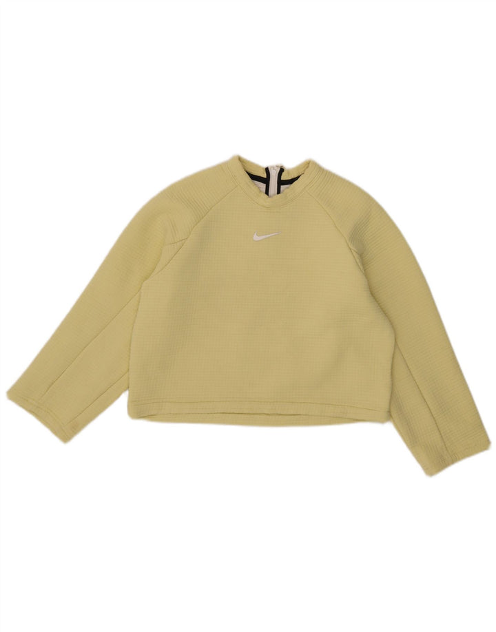 Nike Mujer Crop Sudadera Jumper UK 10 Small Amarillo