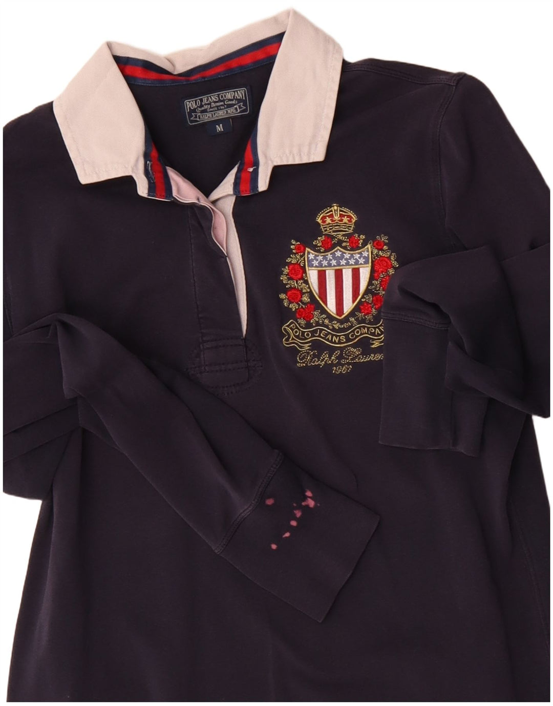 POLO RALPH LAUREN Polo de manga larga para mujer UK 40 Azul marino mediano