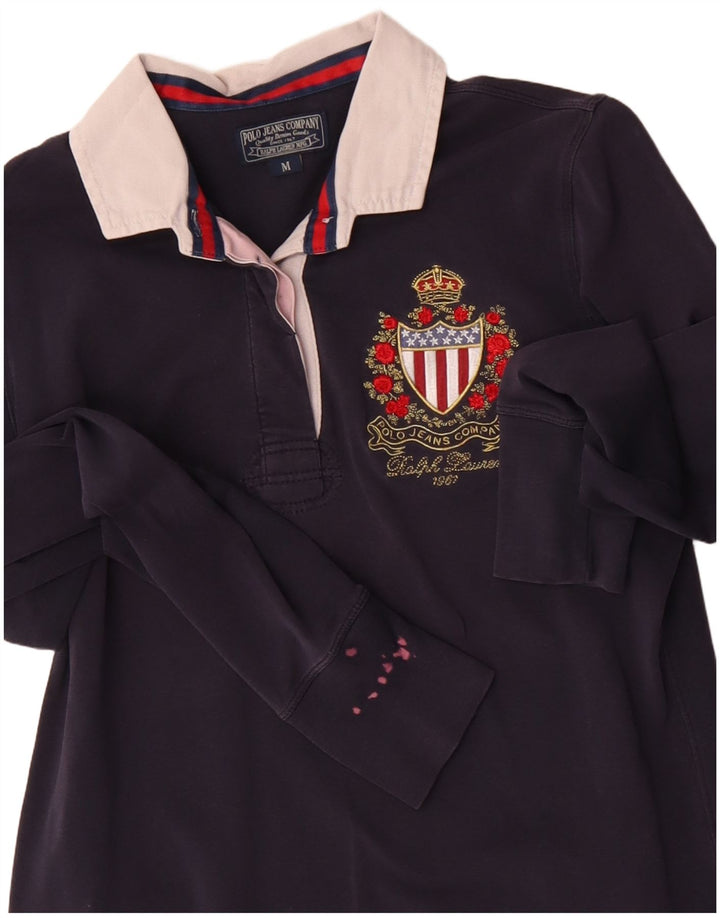 POLO RALPH LAUREN Polo de manga larga para mujer UK 40 Azul marino mediano