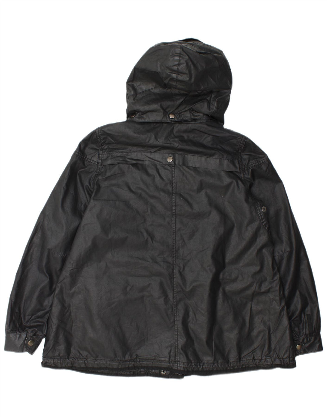 Zara Mujer Chaqueta utilitaria extragrande con capucha UK 44 Mediano Poliéster negro