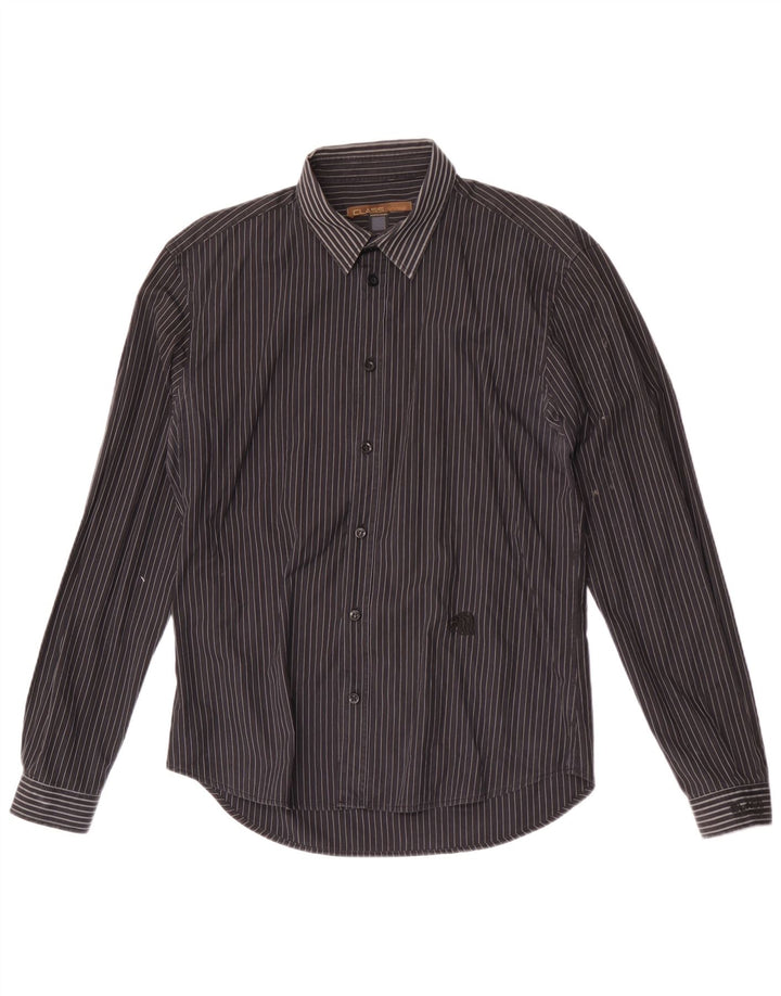Camisa Roberto Cavalli Hombre IT 50 Mediana Algodón Rayas Negras