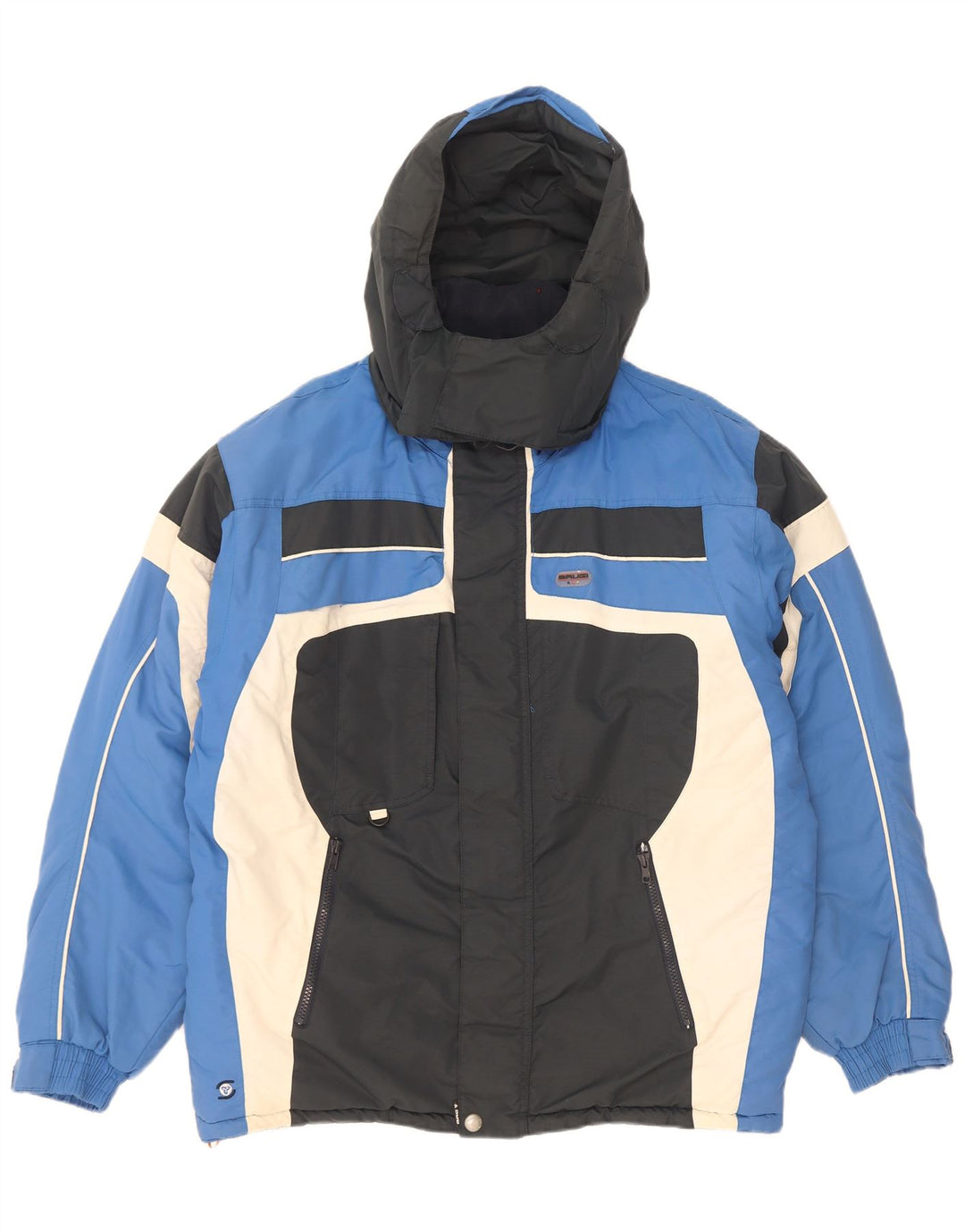 Brugi Chaqueta de esquí con capucha para hombre UK 40 Large Azul Colorblock Poliamida