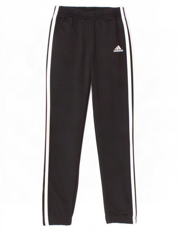 Adidas Boys Tracksuit Trousers Joggers 5-6 Years Black Polyester