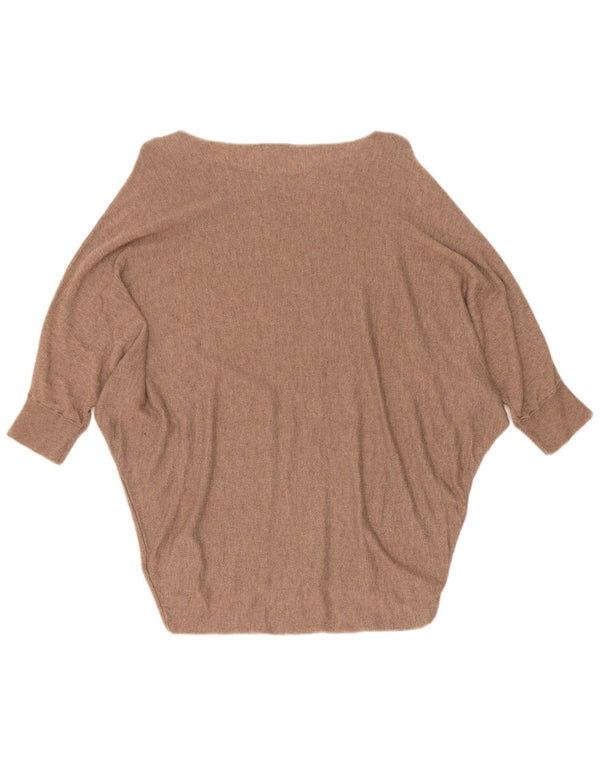 Phase Eight Suéter tipo jersey con cuello barco y manga 3/4 para mujer UK 10 Small Brown