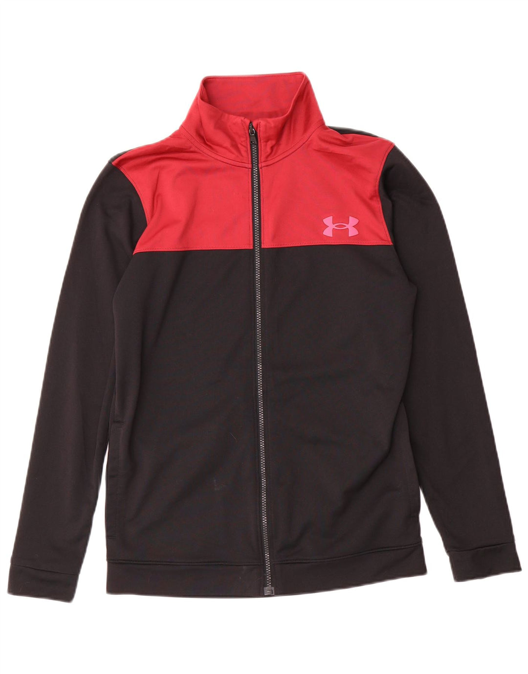 Under Armour Hombre Chándal Top Chaqueta Small Negro Colorblock Poliéster