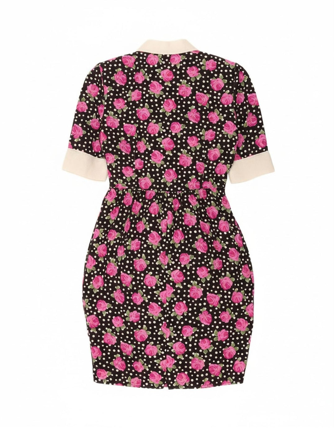 Vestido ajustado vintage para mujer IT 46 Poliéster floral negro grande