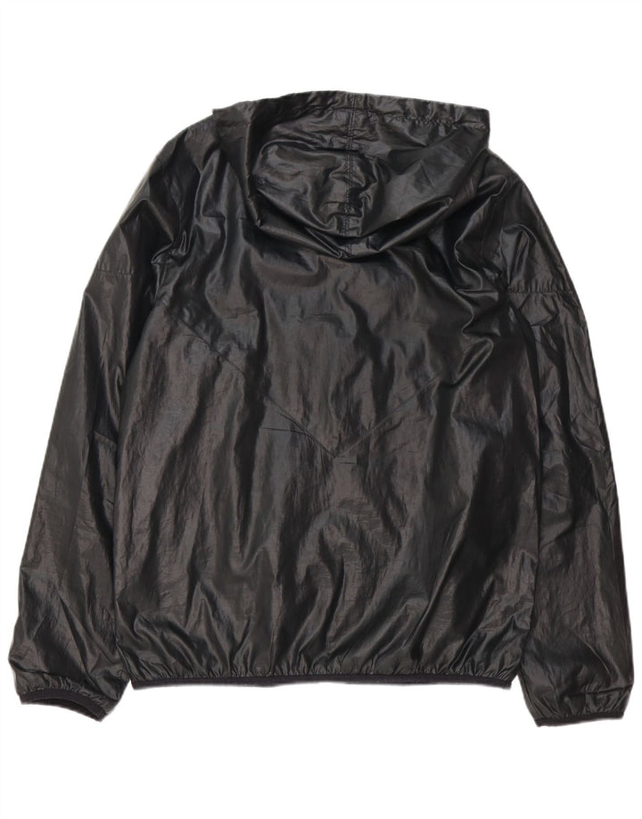Adidas Chaqueta impermeable con capucha para hombre UK 38 Mediano Negro Poliéster