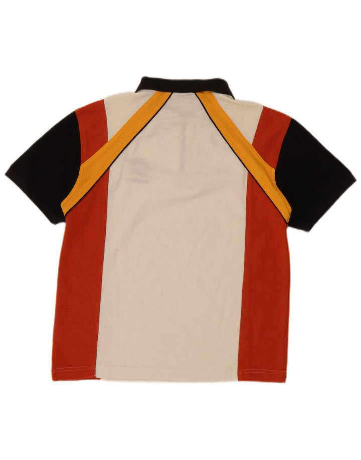 LOTTO Polo para hombre ES 36/38 Small Blanco Colorblock Poliéster