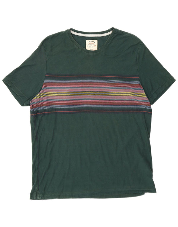 Camiseta para hombre Fat Face Top 2XL Algodón a rayas verdes