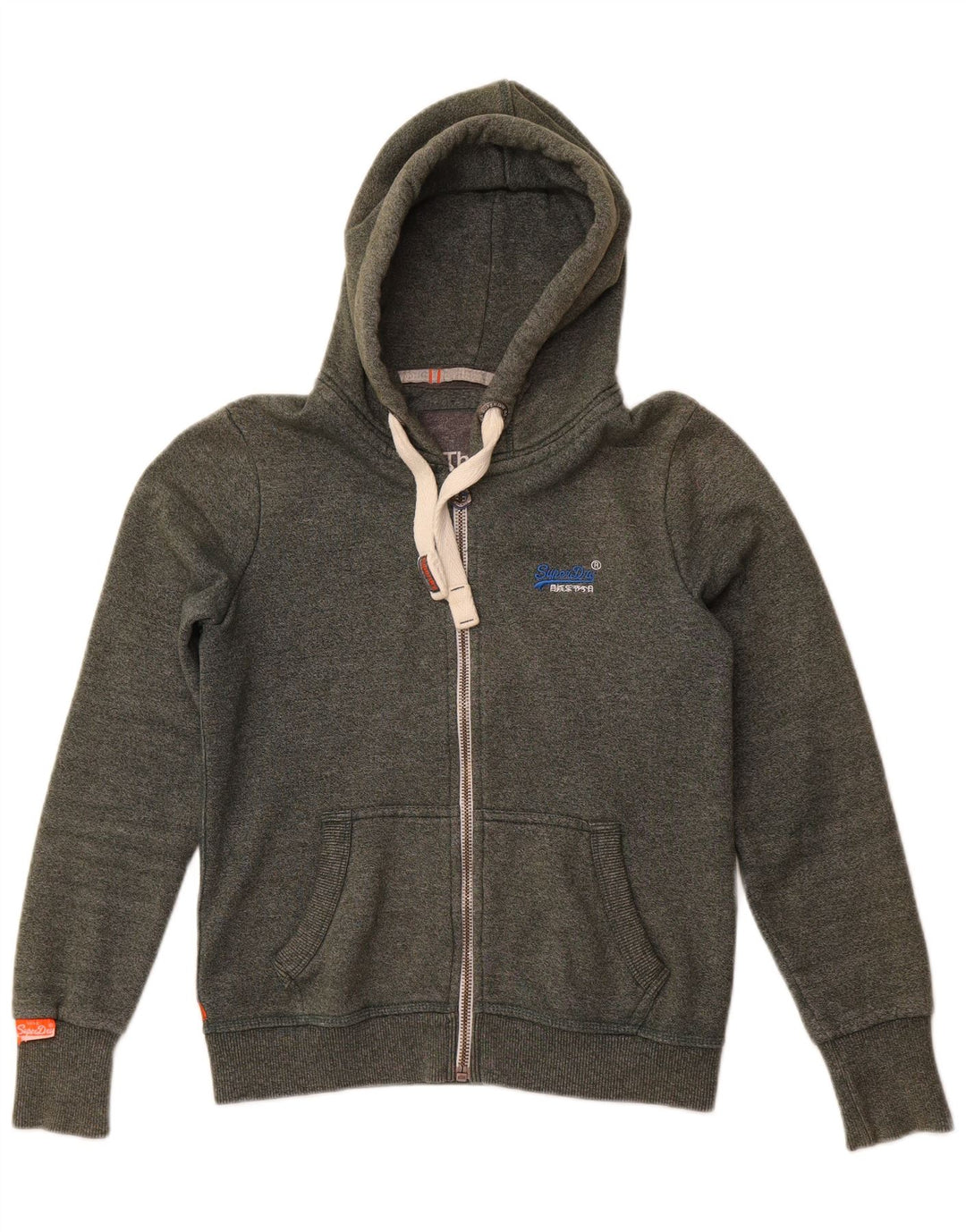 SUPERDRY Suéter con capucha y cremallera para hombre Algodón caqui mediano