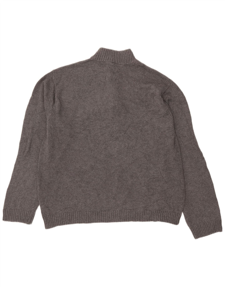 Chaps Hombre Zip Neck Jumper Sweater XL Gris Algodón