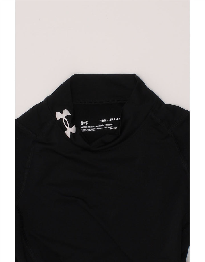 Under Armour Camiseta de manga larga Heat Gear para niños de 6 a 7 años, talla pequeña, color negro