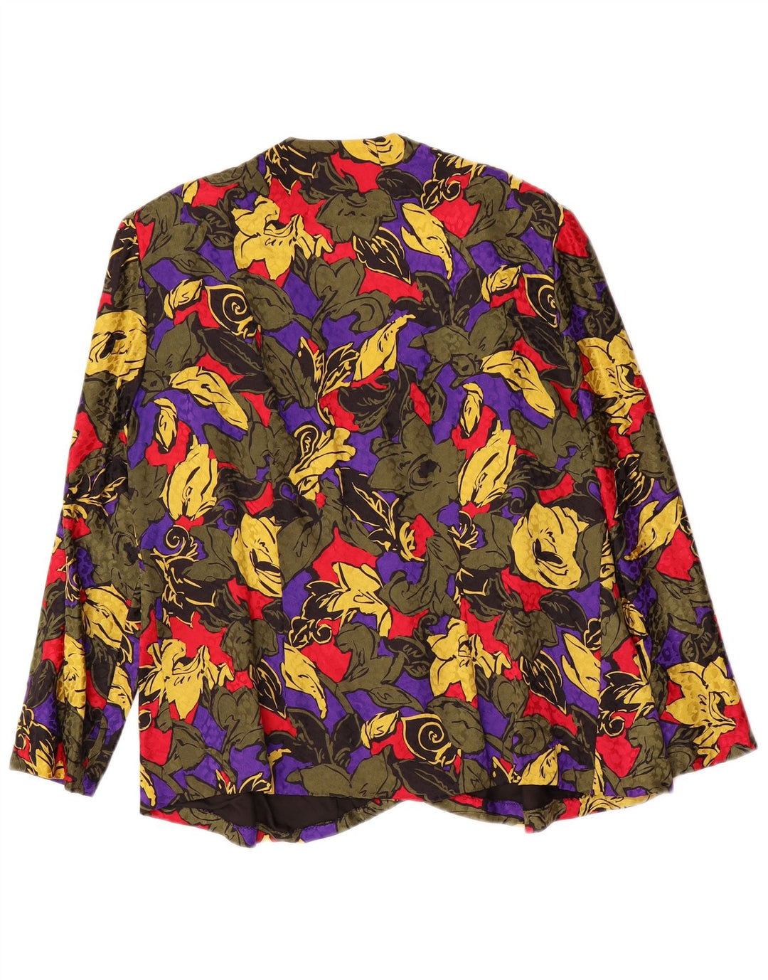 Vintage mujer patrón abstracto Blazer chaqueta Reino Unido 16 grande multicolor