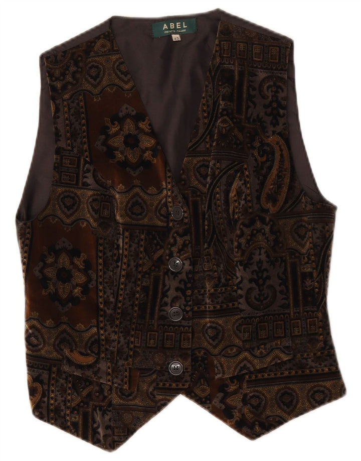 Chaleco de terciopelo para mujer Abel IT 42 Marrón medio Paisley