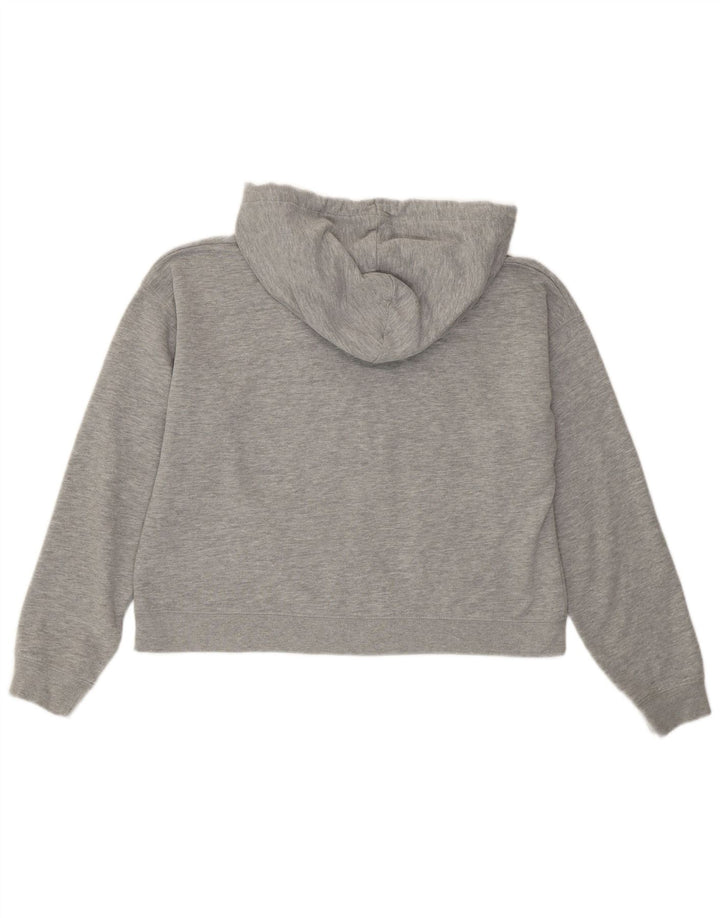 JACK WILLS Jersey con capucha y gráfico corto para mujer Reino Unido 12 Algodón gris medio