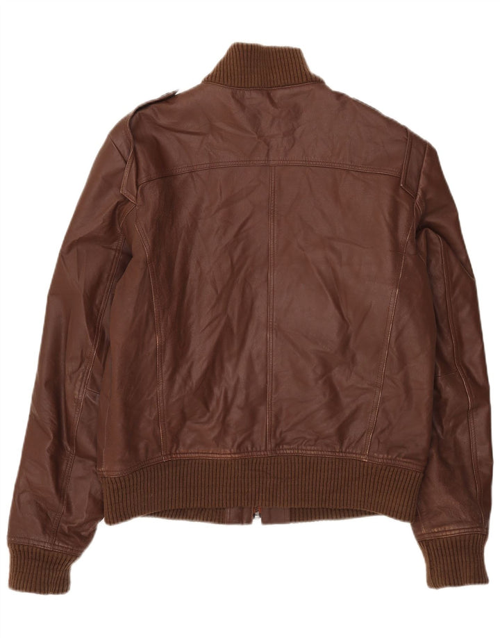 Vintage chaqueta de cuero para hombre Reino Unido 40 cuero marrón grande