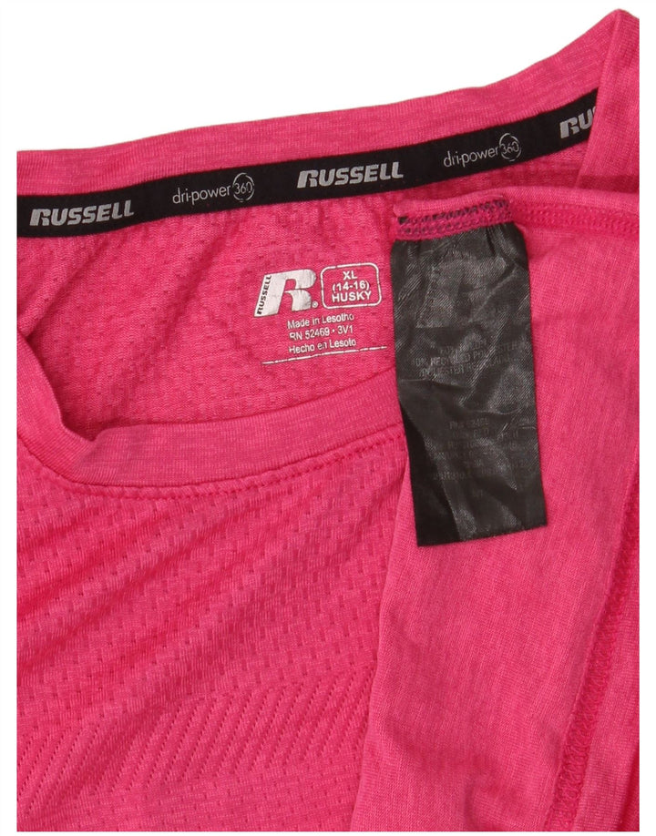 Russell Athletic Camiseta Husky para niña 14-15 años XL Nylon Rosa