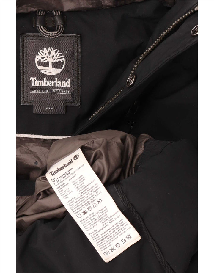 Timberland Chaqueta acolchada con capucha para hombre UK 38 Mediana Negro Poliéster
