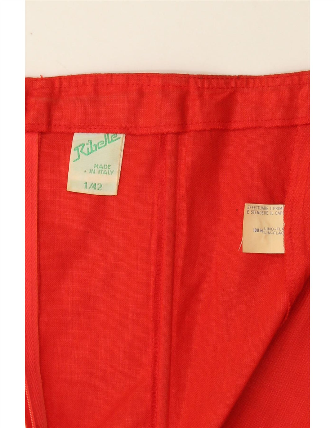 VINTAGE Womens Strapless Dress IT 42 Medium Red Linen Vintage Vintage and Second-Hand Vintage from Messina Hembry 