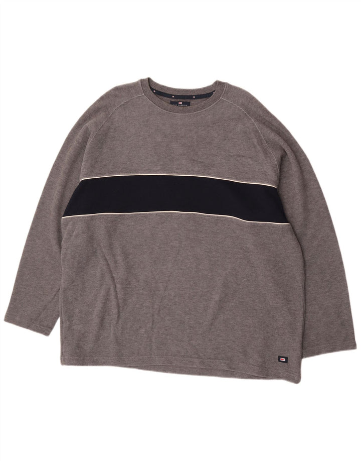 Marks & Spencer Mens Blue Harbour Top Manga Larga 2XL Gris Colorblock