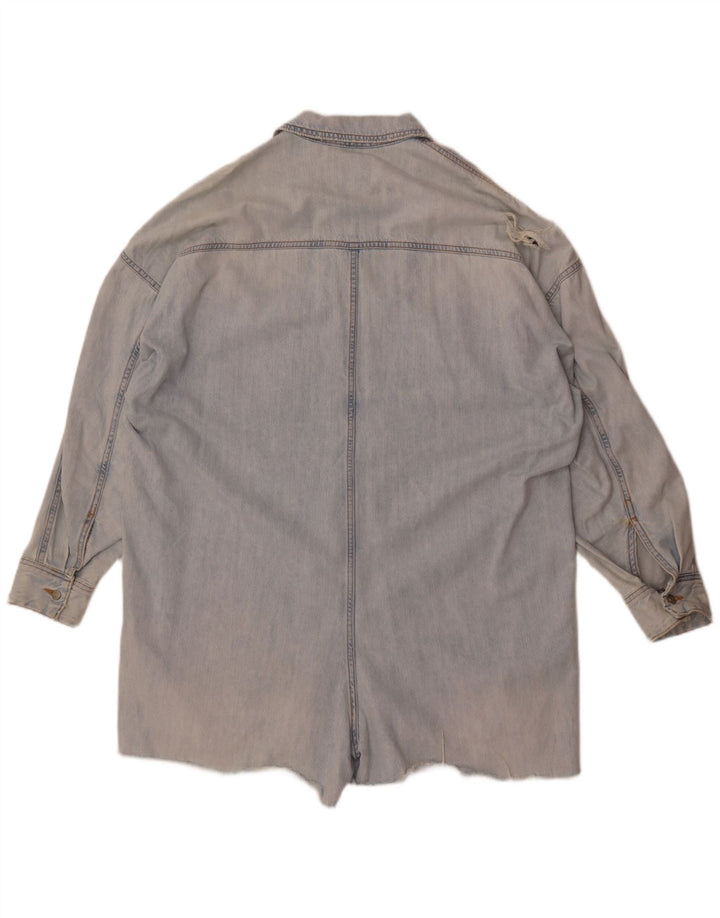 Zara Mujer Mono Corto De Mezclilla Extragrande Reino Unido 46 Algodón Azul Grande