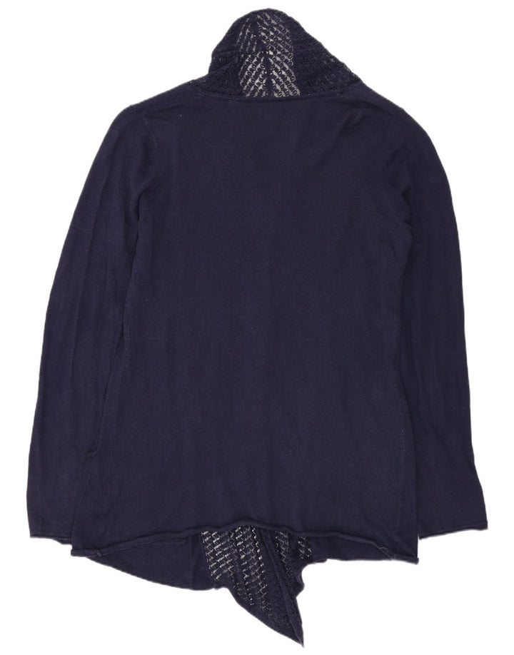 FAT FACE Suéter tipo cárdigan abierto para mujer UK 10 Small Azul marino Algodón