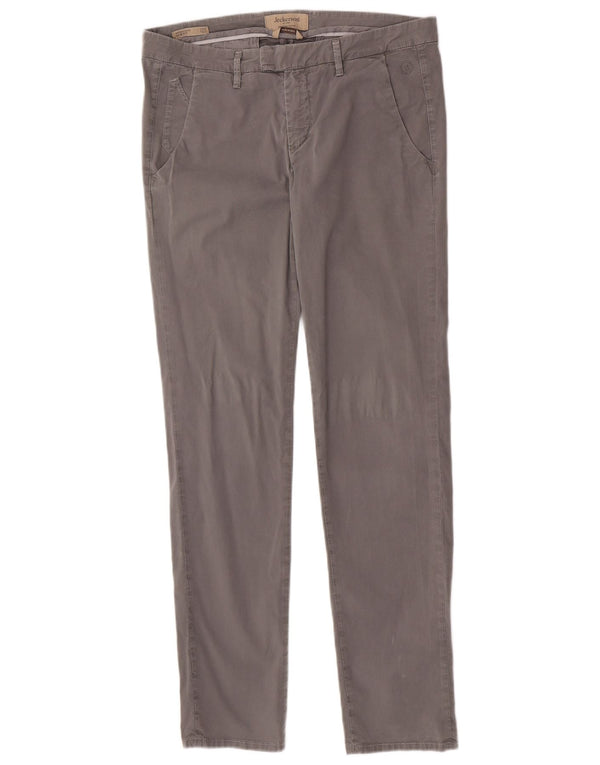 Jeckerson Pantalones chinos ajustados para hombre W33 L33 Algodón gris
