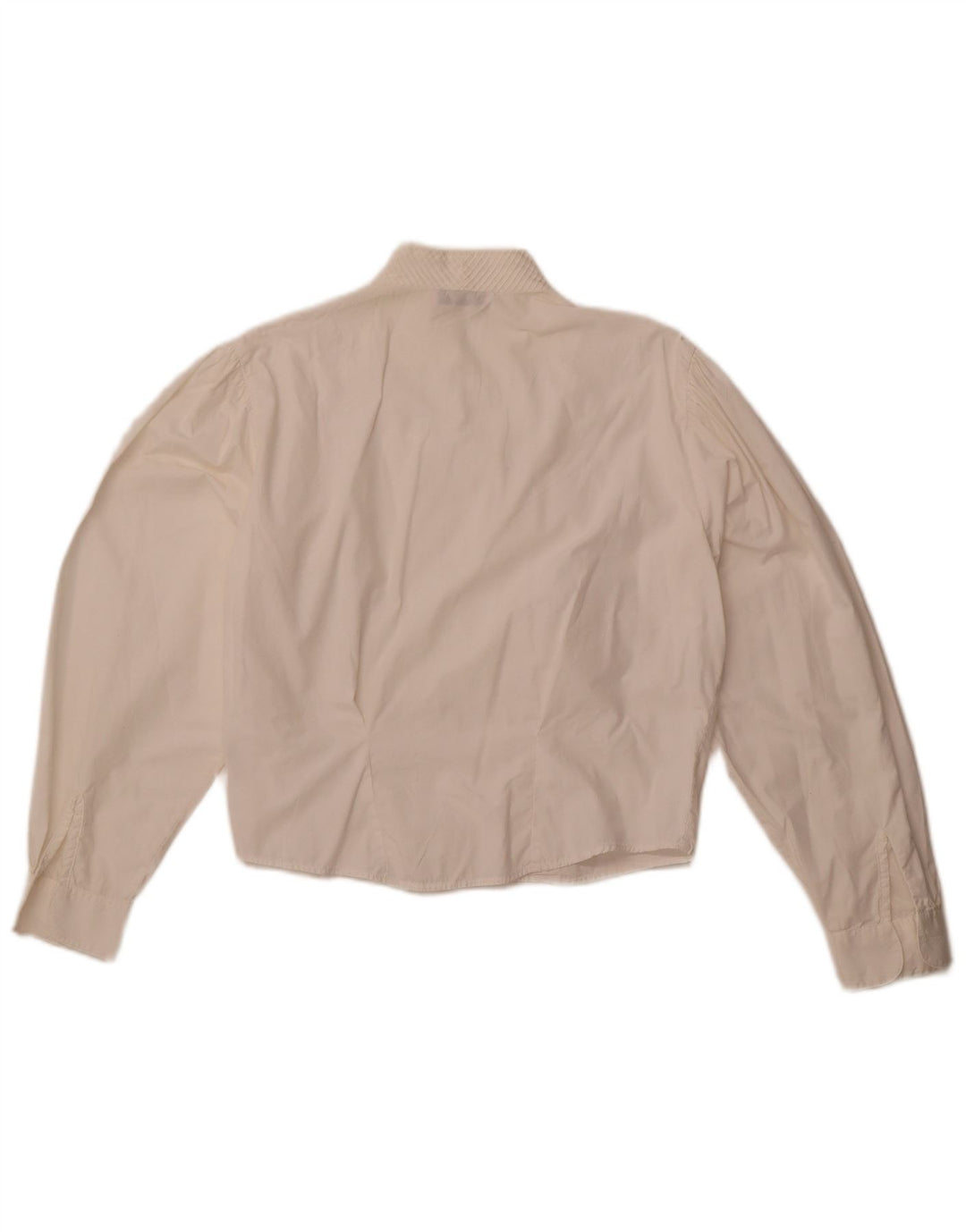 Enara Camice Blusa corta para mujer UK 44 Algodón blanco mediano