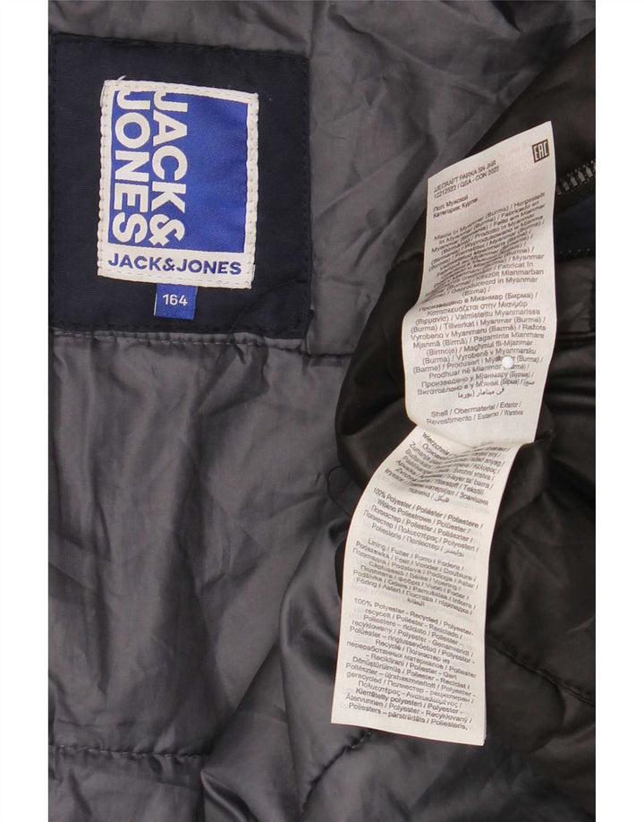 Jack & Jones Abrigo acolchado con capucha para niño 13-14 años Azul Marino Poliéster