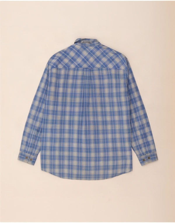 Camisa Marlboro Classics para hombre con cuadros azules grandes