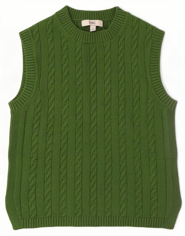 Marks & Spencer Camiseta sin mangas para mujer UK 10 Small Green Poliéster