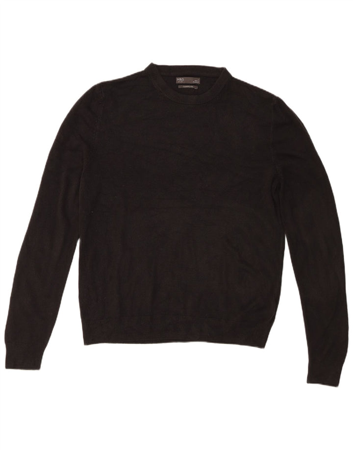 Marks & Spencer - Jersey de cuello redondo para hombre, talla grande, acrílico negro