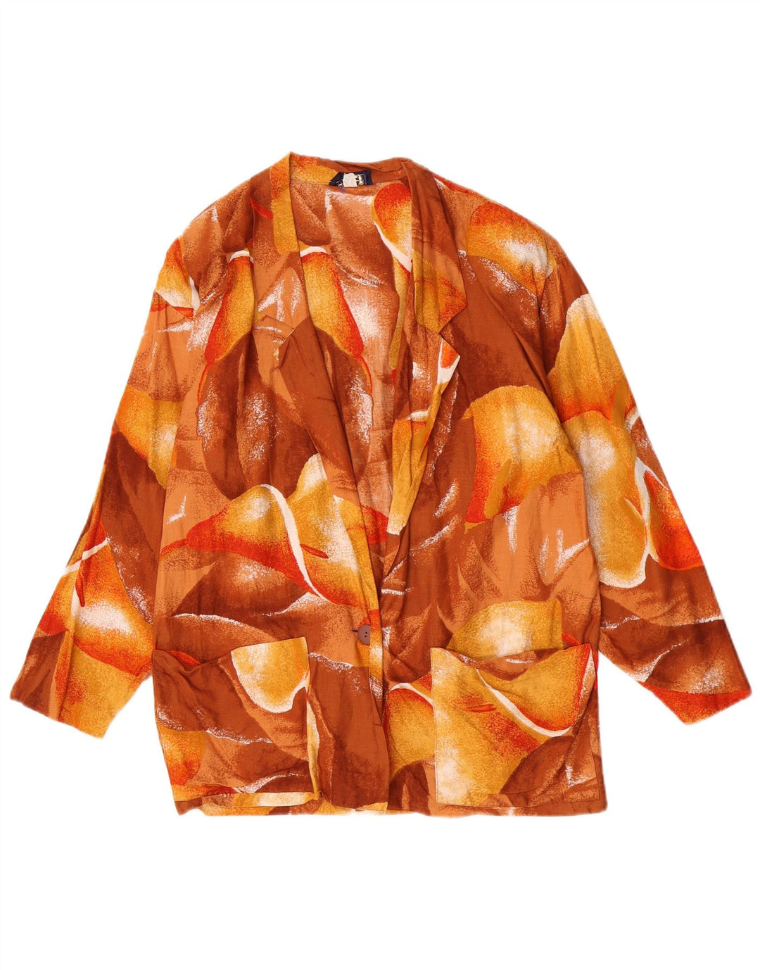 Rene Chaqueta Blazer De 1 Botón Para Mujer IT 44 Marrón Medio Floral