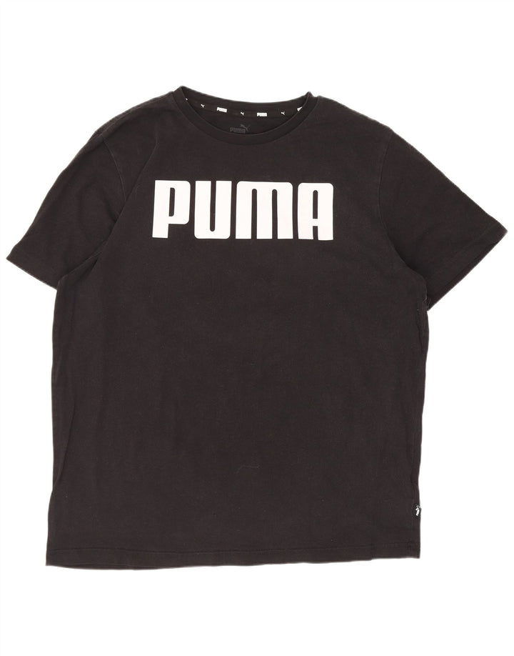 Puma - Camiseta gráfica para hombre, talla grande, algodón negro