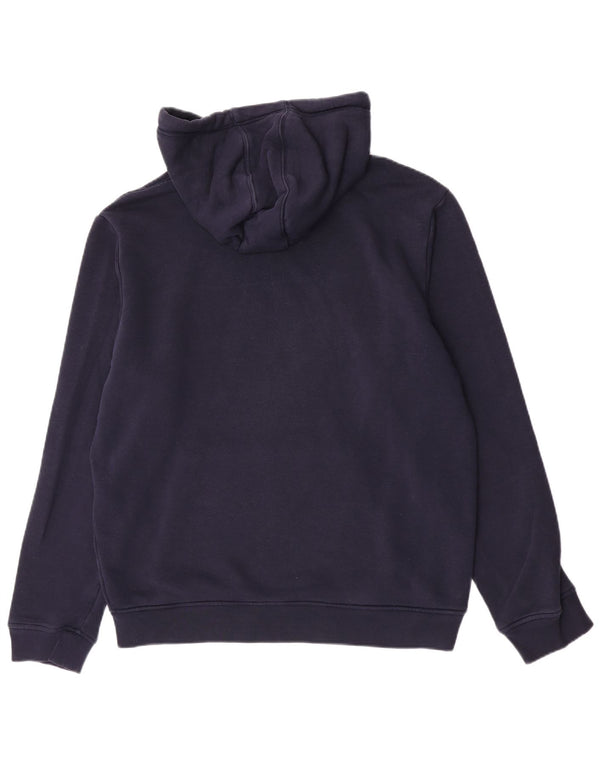 Lacoste Mens Graphic Hoodie Jumper Size 5 Large Navy Blue Cotton