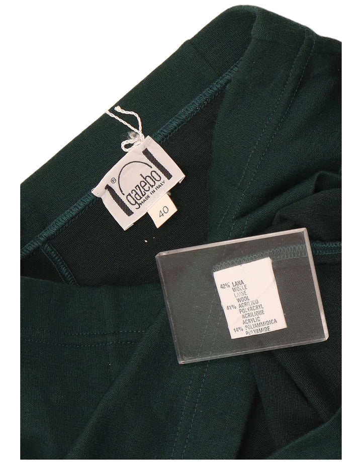 Falda lápiz vintage para mujer IT 40 Pequeña W32 Lana verde
