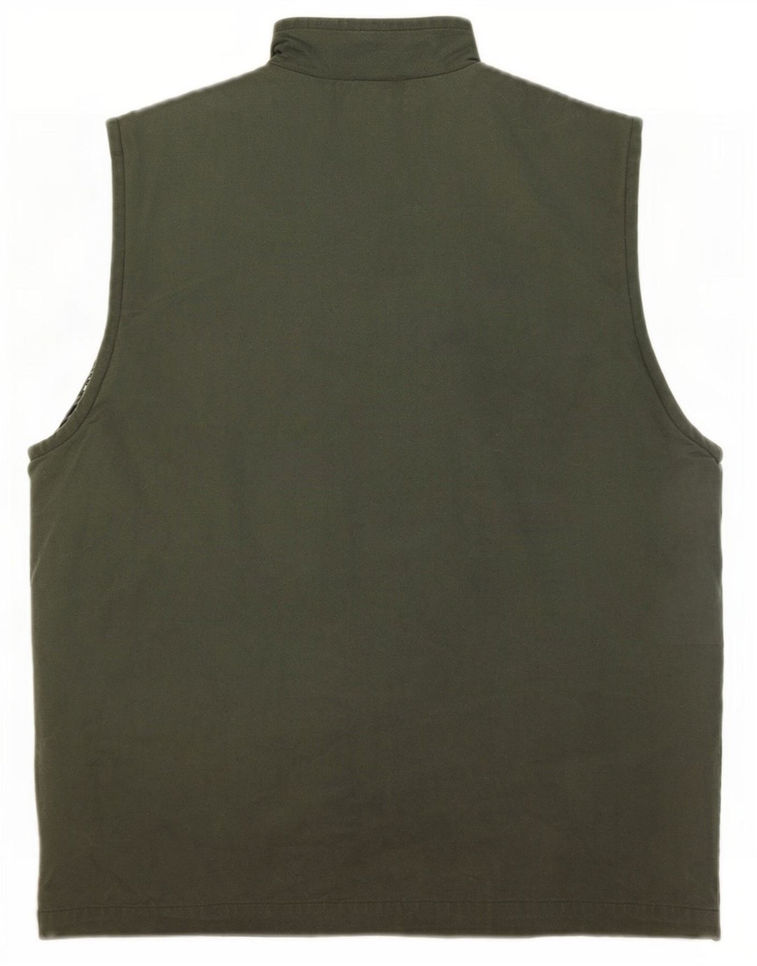 Vintage hombres utilidad Gilet Reino Unido 38 algodón caqui medio