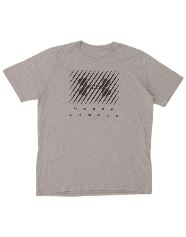 Under Armour Camiseta gráfica Heat Gear para hombre Top XL Algodón gris