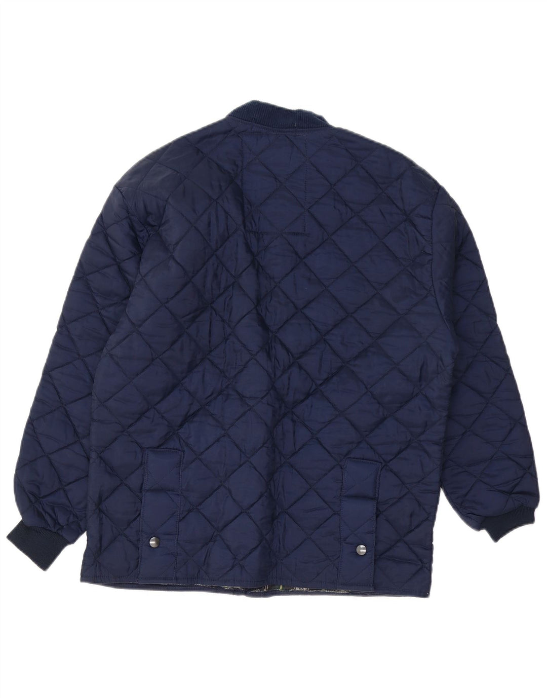 VINTAGE Chaqueta acolchada para hombre Reino Unido 34 XS Azul marino