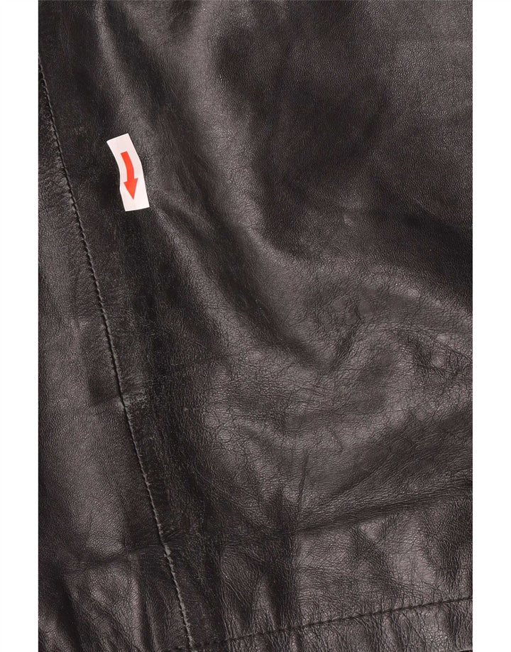 Conbipel Chaqueta de cuero con capucha para hombre IT 56 2XL Negro